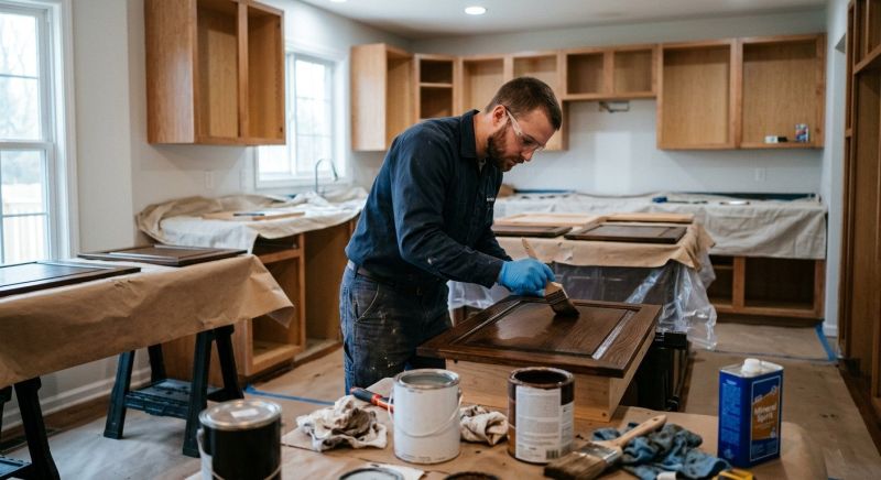 Built In Cabinetry Staining in Dayton, OH