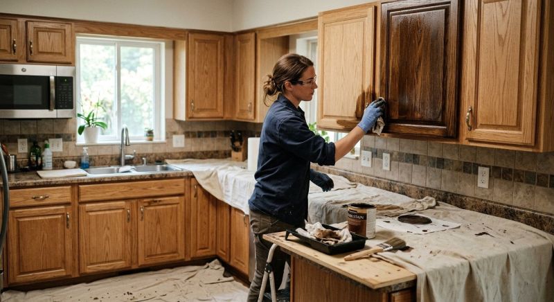 Built In Cabinetry Staining in Lafayette, IN